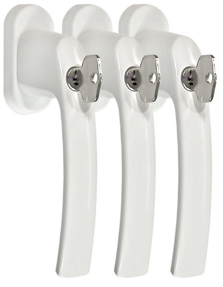 Fenstergriff Fenstergriff Set FG 7 Weiss abschließbar 3 Stück Fensterbeschlag, Din Links und Din Rechts, L: 13.5 cm Fenstergriff Fenstergriff Set FG 7 Weiss abschließbar 3 Stück Fensterbeschlag, Din Links und Din Rechts, L: 13.5 cm von OTTO