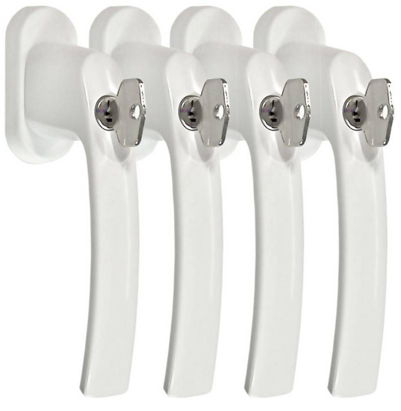 Fenstergriff Fenstergriff Set FG 7 Weiss abschließbar 4 Stück Fensterbeschlag, Din Links und Din Rechts, L: 13.5 cm von OTTO