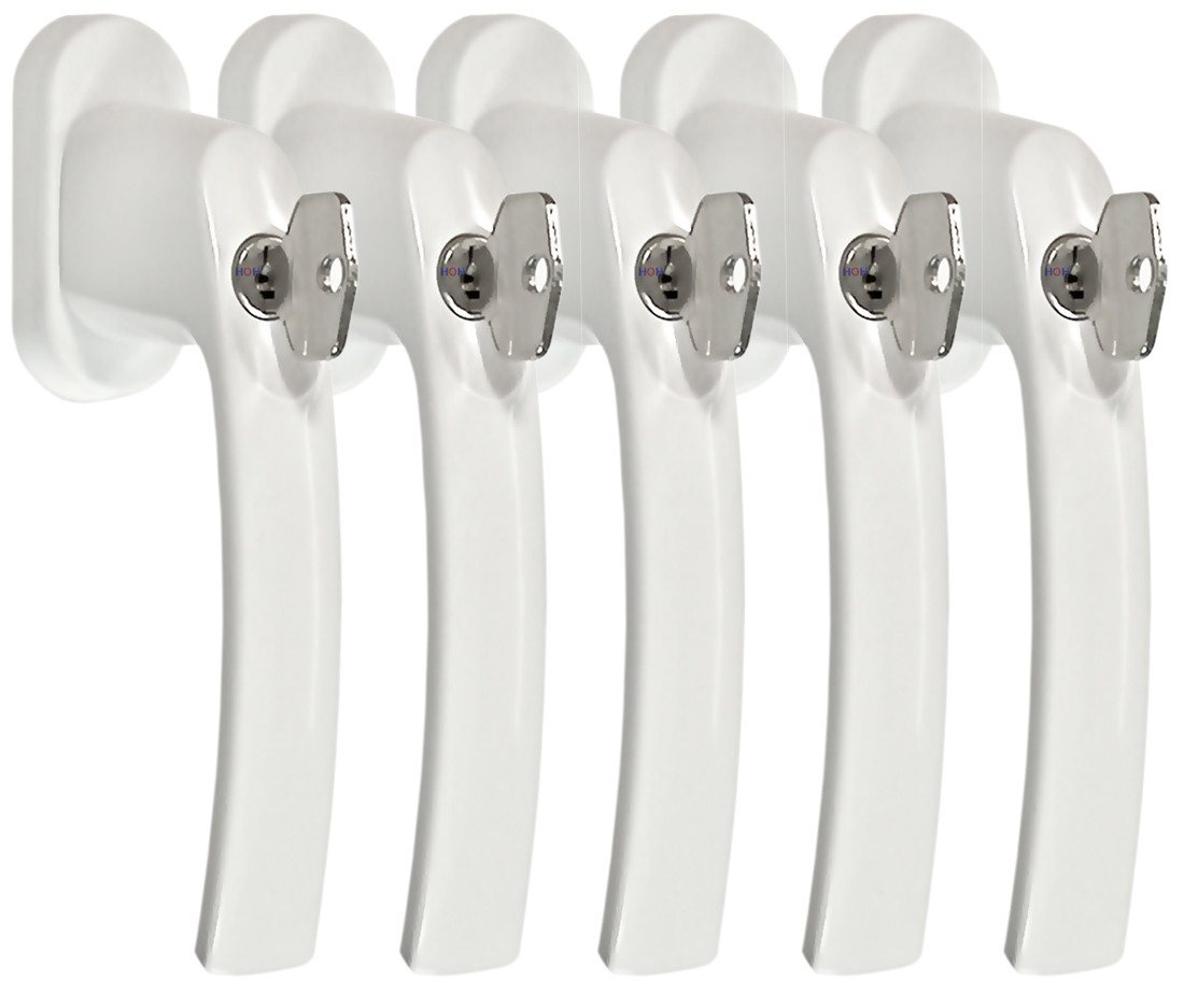 Fenstergriff Fenstergriff Set FG 7 Weiss abschließbar 5 Stück Fensterbeschlag, Din Links und Din Rechts, L: 13.5 cm Fenstergriff Fenstergriff Set FG 7 Weiss abschließbar 5 Stück Fensterbeschlag, Din Links und Din Rechts, L: 13.5 cm von OTTO