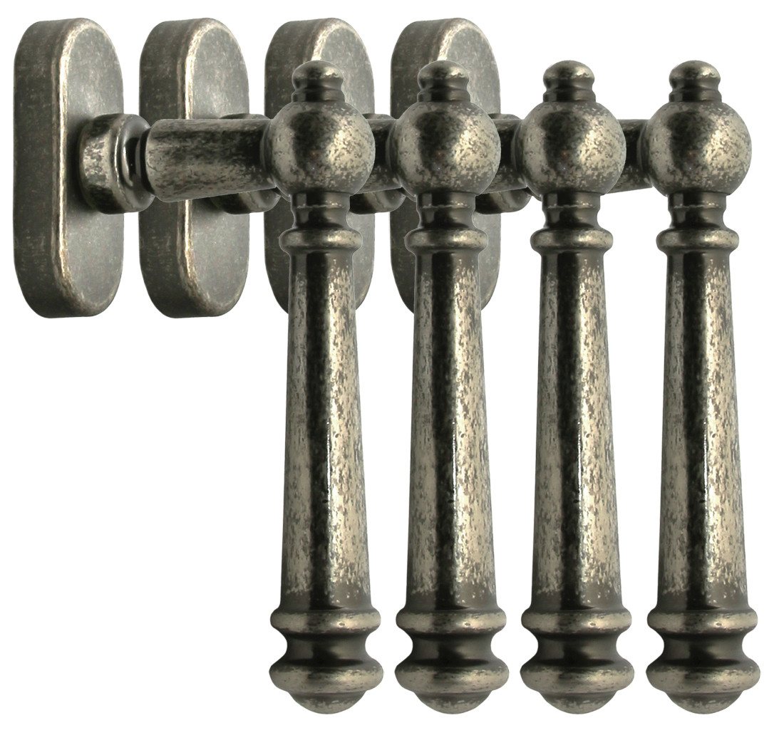 Fenstergriff Hochwertiges Fenstergriff Set 4 x FG Kos Antik Iron L-Form, 4 x Kos Antik Iron, L: 13 cm, Metall Unterkonstruktion Fenstergriff Hochwertiges Fenstergriff Set 4 x FG Kos Antik Iron L-Form, 4 x Kos Antik Iron, L: 13 cm, Metall Unterkonstruktion von OTTO