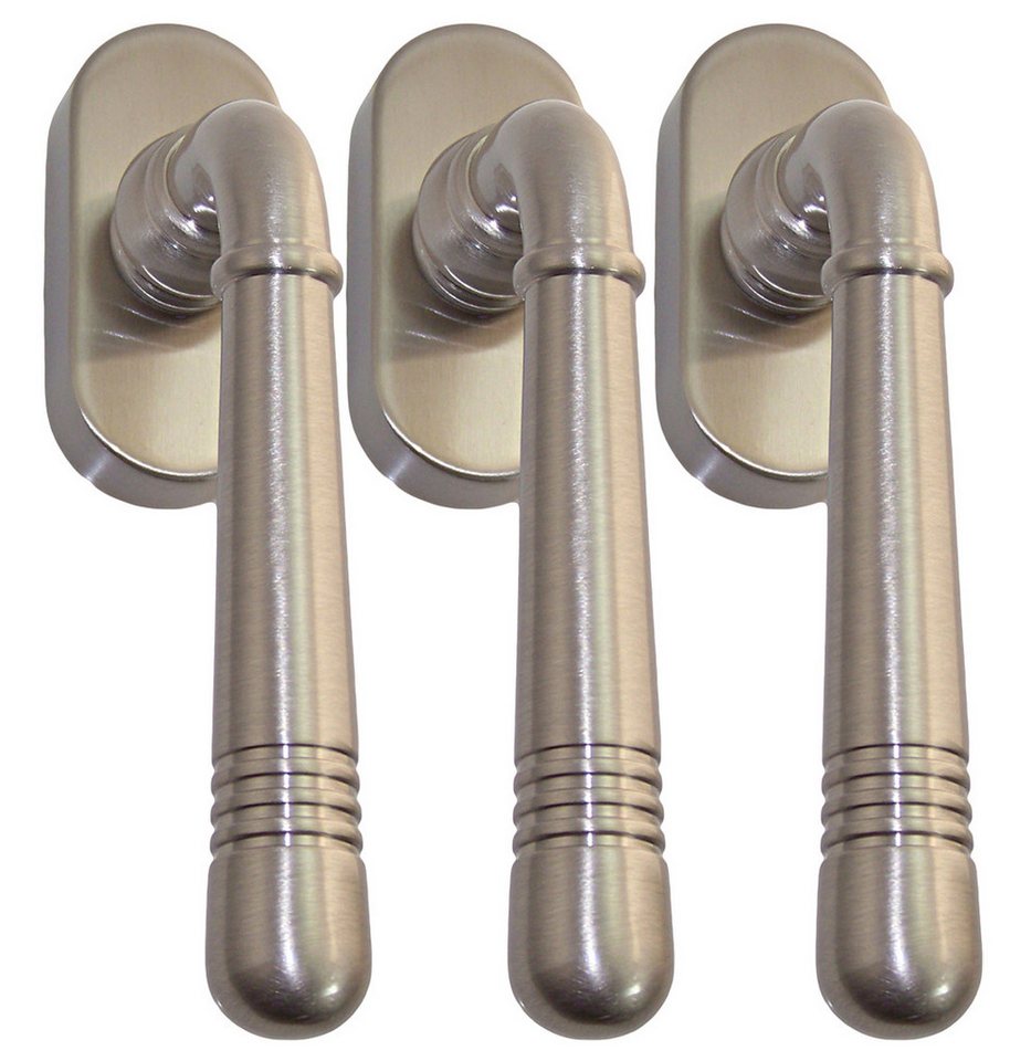 Fenstergriff Massiv Messing Fenstergriff Set 3 x FG Helena Prime 0950 Nickelmatt, 3 x FG 0950, L: 12.4 cm, Metall Unterkonstruktion von OTTO