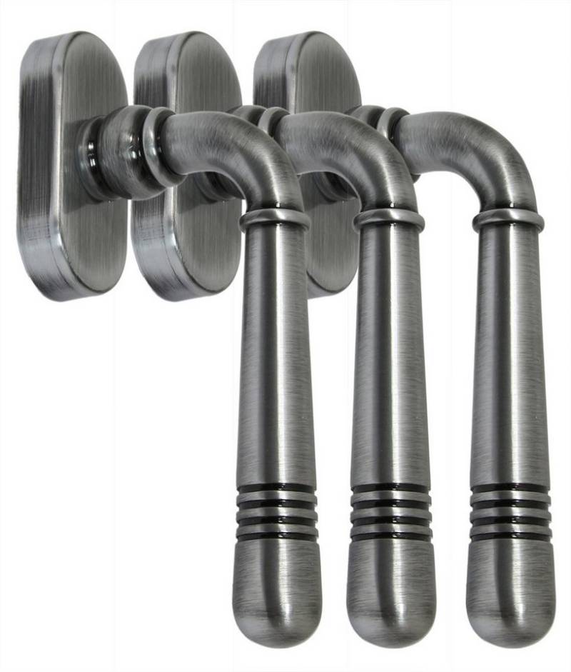 Fenstergriff Massiv Messing Fenstergriff Set 3 x FG Helena Prime 0970 EF - Schwarz, L: 12.4 cm, Metall Unterkonstruktion von OTTO