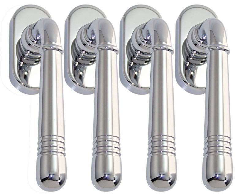 Fenstergriff Massiv Messing Fenstergriff Set 4 x FG Helena Prime 0320 Chrom, 4 x FG Helena Prime Chrom, L: 12.4 cm, Metall Unterkonstruktion von OTTO