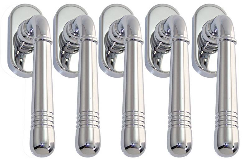 Fenstergriff Massiv Messing Fenstergriff Set 5 x FG Helena Prime 0320 Chrom, 5 x FG Helena Prime 0320 Chrom, L: 12.4 cm, Metall Unterkonstruktion von OTTO