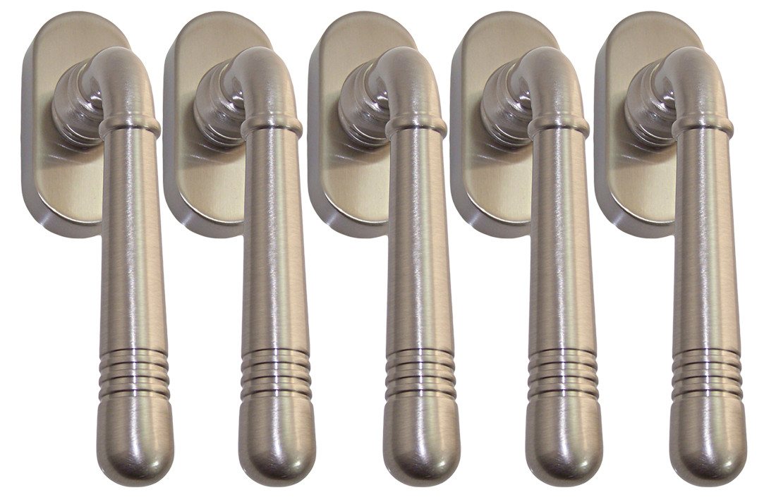Fenstergriff Massiv Messing Fenstergriff Set 5 x FG Helena Prime 0950 Nickelmatt, 5 x FG 0950, L: 12.4 cm, (Set 5 x Fnstergriff, 5 x Fenstergriff enthalten), Metall Unterkonstruktion von OTTO
