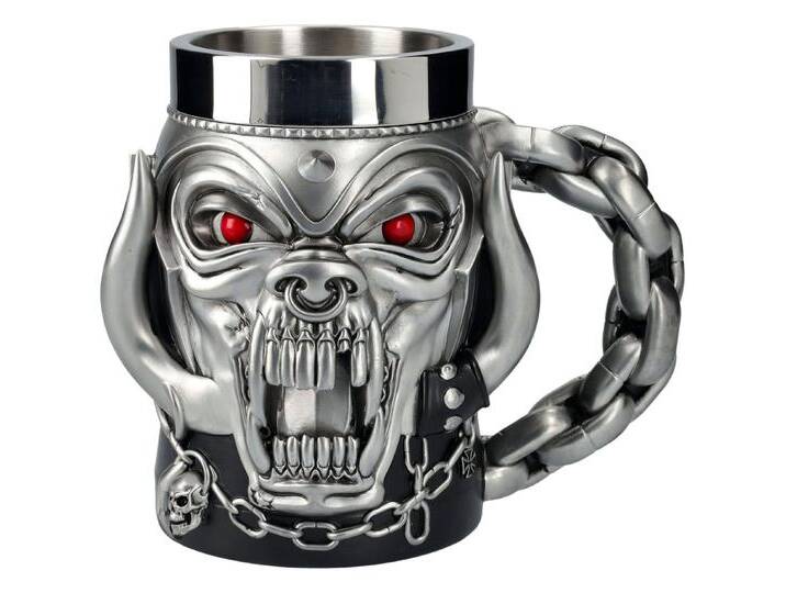Figuren Shop GmbH Bierkrug Krug Motörhead - Warpig - Merchandise Bierkrug Metal Bandmerchandise, Kunststein (Polyresin), Edelstahl, silberfarben von OTTO
