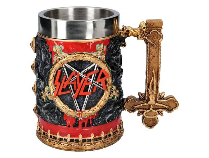 Figuren Shop GmbH Bierkrug Krug Slayer - Reign In Blood - Band Merchandise Bierkrug Dekoration Me, Kunststein (Polyresin), Edelstahl von OTTO