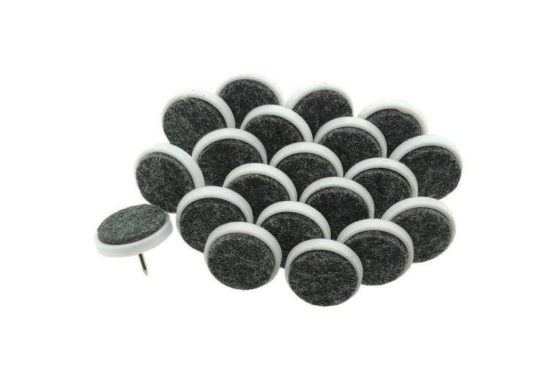 HundB Filzgleiter 20 Filzgleiter mit Nagel, Ø 2 cm, (Set, 20 St), Möbelgleiter Stuhlgleiter Laminatgleiter Bodenschutz Möbelschutz von HundB