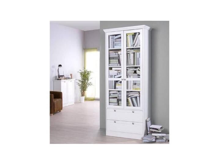 Finori Vitrine Vitrine Landwood weiß mit 2 Schubkästen Landhausstil 80x200 cm, weiß Finori Vitrine Vitrine Landwood weiß mit 2 Schubkästen Landhausstil 80x200 cm, weiß von OTTO