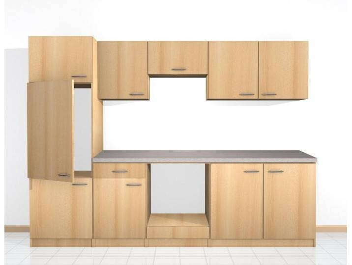 Flex-Well Küchenzeile Küchenzeile ohne E-Geräte - 270 cm breit - Buche – Namu von OTTO