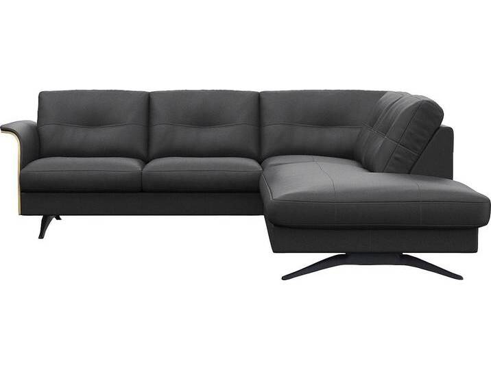 Flexlux FLEXLUX Ecksofa Glow, super bequem durch hochwertigem Sitzaufbau mit Federkern, L-Form, Modernes skandinavisches Design, schwarz, Deep Black von OTTO