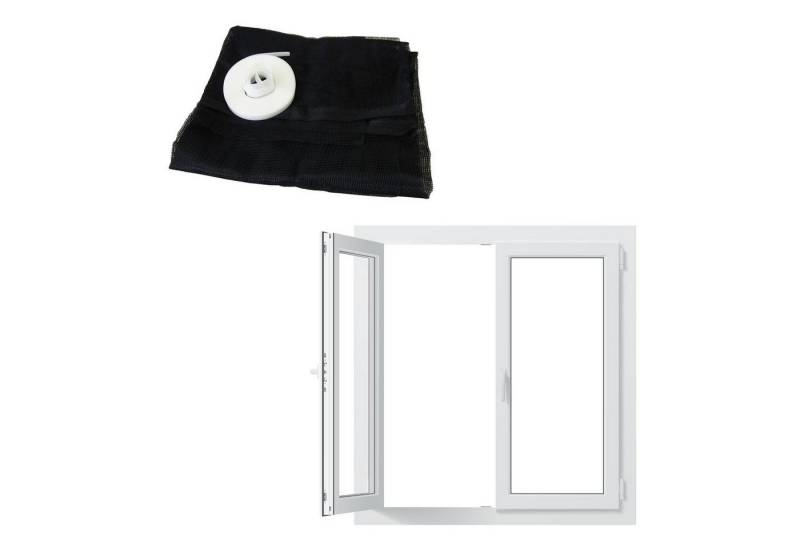 varivendo Insektenschutz-Fensterrahmen Polyester Insektenschutz 1,3 m x 1,5 m anthrazit, (Stück, 1-St., Insektenschutz), Moskitoschutz Moskitonetz Insektennetz von varivendo