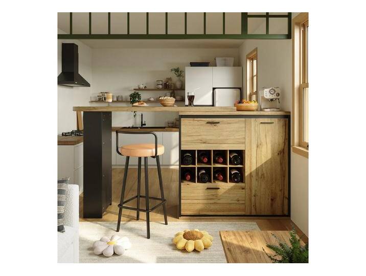 Flieks Bartisch 360° drehbar Esstisch & Mehrzweckschrank mit Weinregal (Set, 2-St., mit verstellbarer Einlegeböden) von OTTO