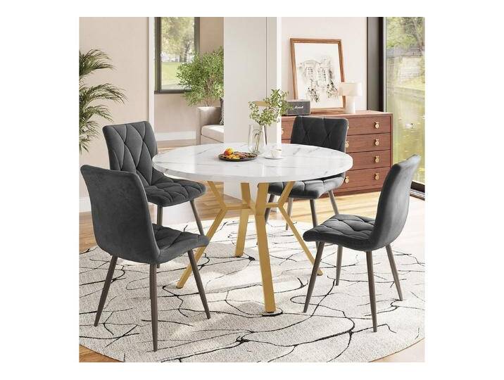 Flieks Essgruppe runder Esstisch mit 4 Stühlen Set, (Set, 5-tlg., 1 Tisch mit 4 Stühlen) von OTTO