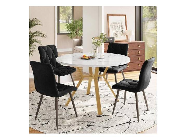 Flieks Essgruppe runder Esstisch mit 4 Stühlen Set, (Set, 5-tlg., 1 Tisch mit 4 Stühlen) von OTTO