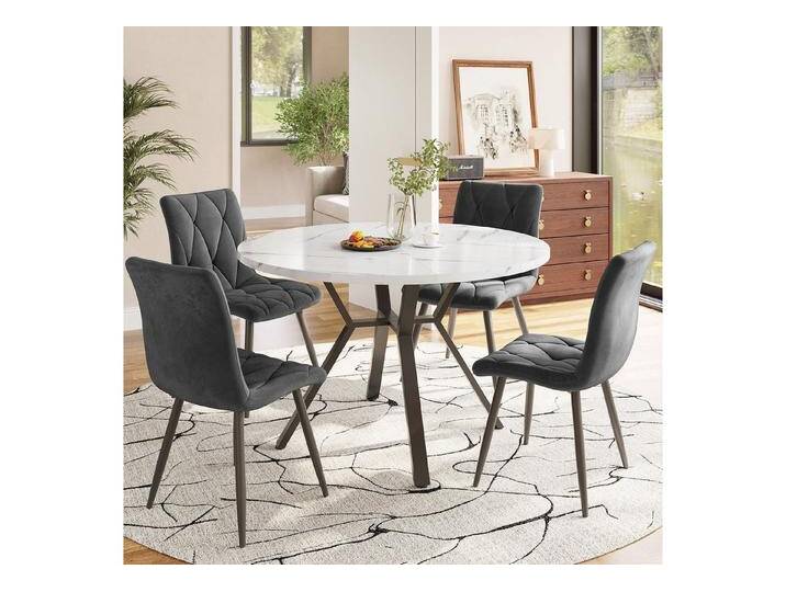 Flieks Essgruppe runder Esstisch mit 4 Stühlen Set, (Set, 5-tlg., 1 Tisch mit 4 Stühlen) von OTTO