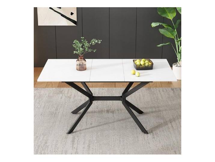 Flieks Esstisch (erweiterbare Tischplatte 120-160cm, 1-St., 1 Tisch), ausziehbar Küchentisch rechteckig Schreibtisch Arbeitstisch weiß, weiß von OTTO