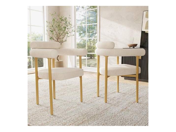 Flieks Esszimmerstuhl (Set, 2 St), 2er Set Polsterstühle Wohnzimmer Samt Küchenstühle Eisengestell, beige von OTTO