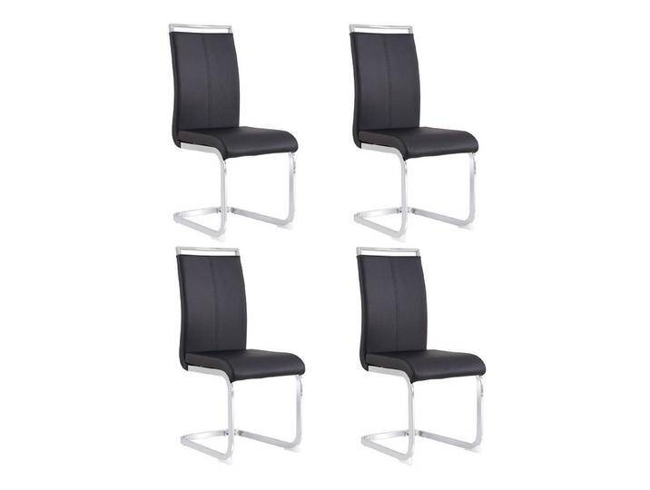 Flieks Freischwinger (4 St), 4er Set Esszimmerstuhl Kunstleder Polsterstuhl Schwingstühle, schwarz von OTTO