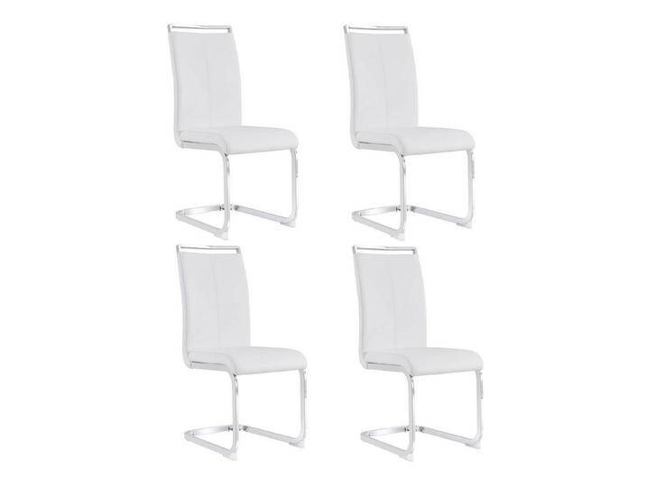 Flieks Freischwinger (4 St), 4er Set Esszimmerstuhl Kunstleder Polsterstuhl Schwingstühle, weiß von OTTO