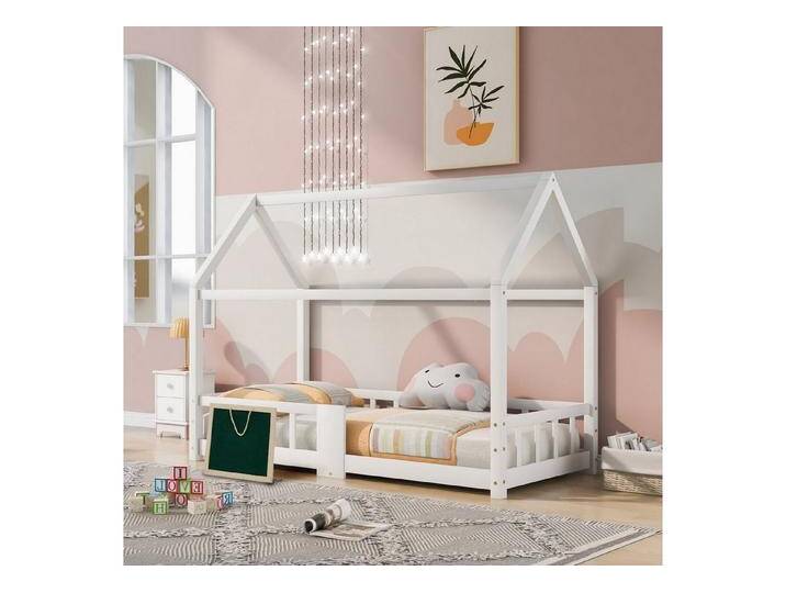 Flieks Kinderbett, Kiefernholz Hausbett mit Tafel und Rausfallschutz 90x200cm, weiß, weiß Flieks Kinderbett, Kiefernholz Hausbett mit Tafel und Rausfallschutz 90x200cm, weiß, weiß von OTTO