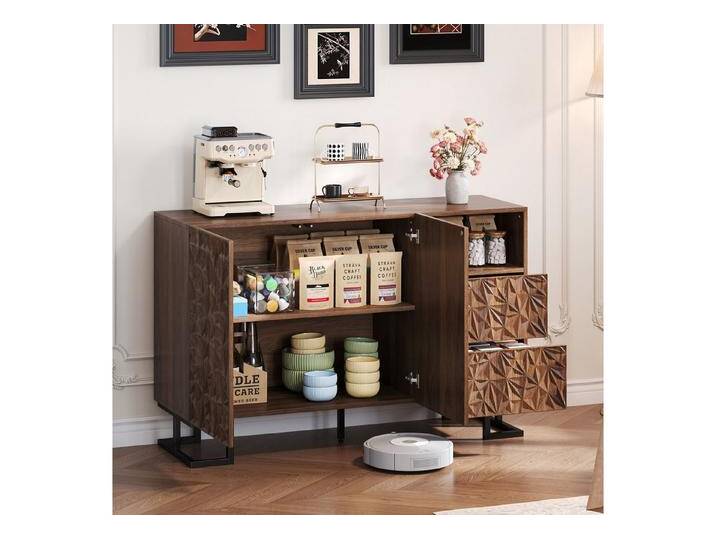 Flieks Kommode 2 Schubladen und 2 Türen (Schrank für Wohnzimmer, Schlafzimmer, Esszimmer und Arbeitszimmer, 1 St., B120/T40/H78,5 cm), braun von OTTO