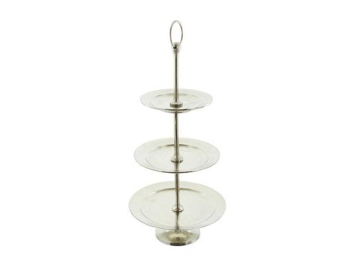 Frank Flechtwaren Etagere Große Etagere Maison Aluminium silber Antik Look 3-stöckig von OTTO