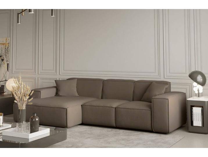 Friderik-EU Ecksofa Ecksofa LUGA L-Form Links/Rechts mit Kissen, Taupe von OTTO