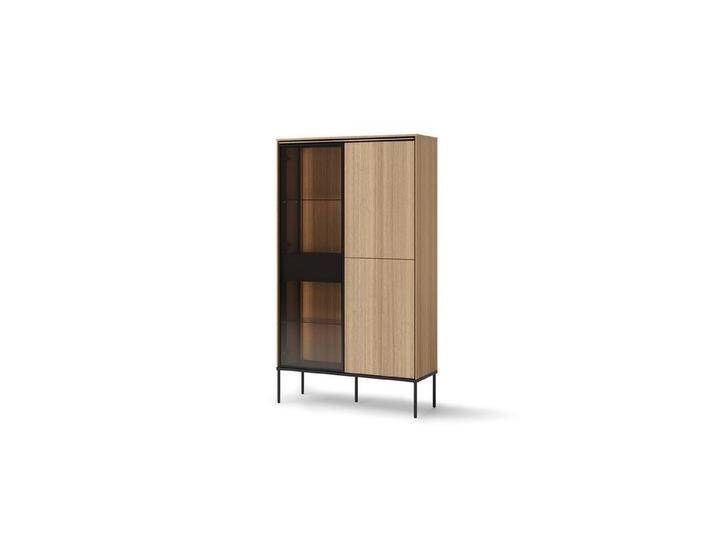 Friderik-EU Glasvitrine VISSO LED-Vitrine, Vitrine mit Beleuchtung, Kommode mit Glasvitrine, 34T x 91B x 158H von OTTO