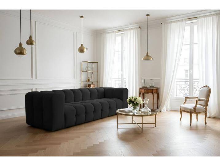 Fun Möbel 4-Sitzer Sofa Designersofa SOLVIE, Stoff Moly oder Tiffani, Sofa-Rücken echt bezogen, schwarz, Schwarz Fun Möbel 4-Sitzer Sofa Designersofa SOLVIE, Stoff Moly oder Tiffani, Sofa-Rücken echt bezogen, schwarz, Schwarz von OTTO