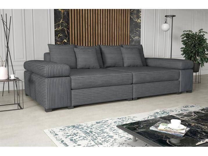 Fun Möbel Big-Sofa Couchgarnitur Megasofa Riesensofa AREZZO in Stoff, mit oder ohne Hocker, Kunstleder oder Vintage-look Artikelnummer: S072G0U59YIP2, grau von OTTO