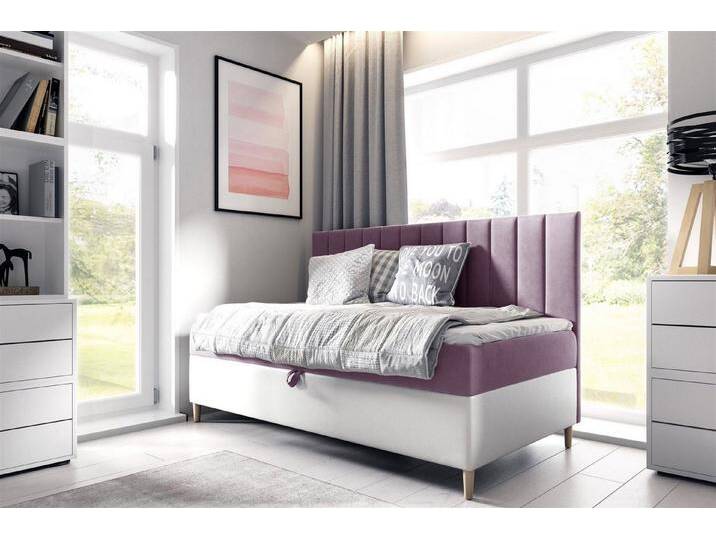 Fun Möbel Boxbett Gästebett Kinderbett HELVI Nr.2 (inkl. Bettkasten und Topper), rosa, Weiß-Rosa von OTTO