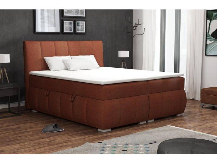 Fun Möbel Boxbett Schlafzimmerbett VINCENZA in Stoff \ Sawana\ Rostbraun (inkl. Bettkasten, 1-St., inkl. Kaltschaumtopper), braun von OTTO
