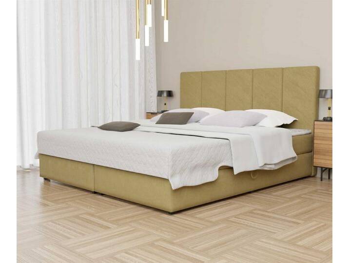 Fun Möbel Boxspringbett Boxspringbett Schlafzimmerbett ELICIO Überlänge in Stoff Cloud (inkl. Bettkästen, inkl. Kaltschaumtopper), auch in Standardlänge 200cm erhältlich, gelb von OTTO