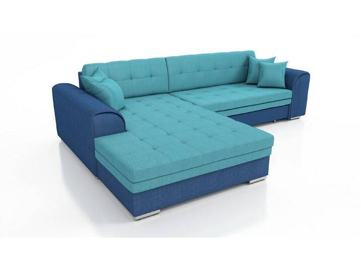 Fun Möbel Ecksofa Couchgarnitur SARRA Kunstleder/Stoff Ottomane Rechts oder Links, mit Schlaffunktion, blau von OTTO