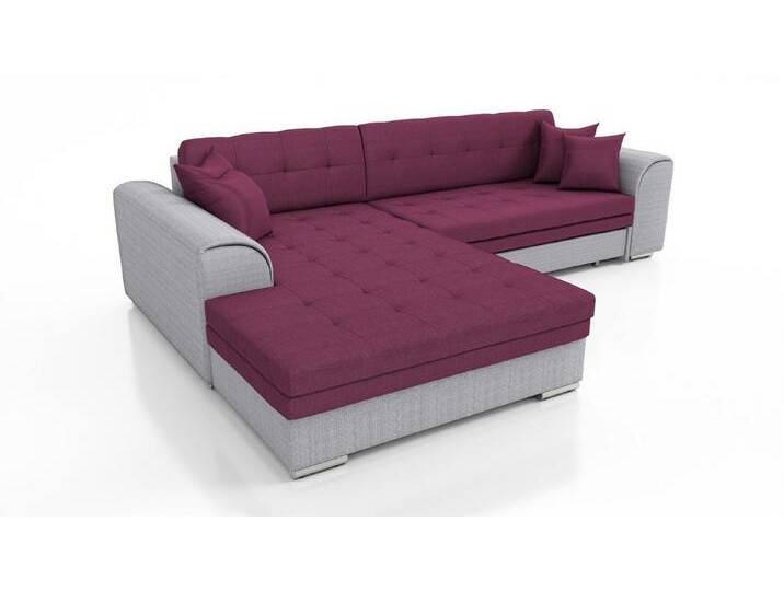 Fun Möbel Ecksofa Couchgarnitur SARRA Kunstleder/Stoff Ottomane Rechts oder Links, mit Schlaffunktion, grau rot von OTTO