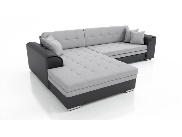 Fun Möbel Ecksofa Couchgarnitur SARRA Kunstleder/Stoff Ottomane Rechts oder Links, mit Schlaffunktion, grau schwarz von OTTO