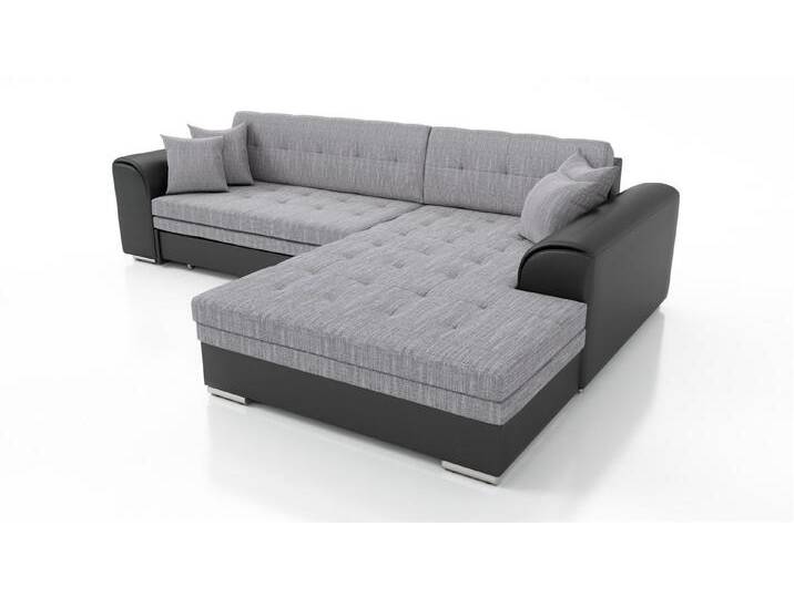 Fun Möbel Ecksofa Couchgarnitur SARRA Kunstleder/Stoff Ottomane Rechts oder Links, mit Schlaffunktion, grau schwarz von OTTO