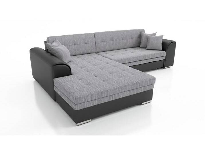 Fun Möbel Ecksofa Couchgarnitur SARRA Kunstleder/Stoff Ottomane Rechts oder Links, mit Schlaffunktion, grau schwarz von OTTO