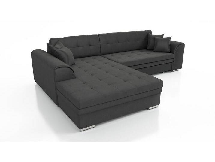 Fun Möbel Ecksofa Couchgarnitur SARRA Kunstleder/Stoff Ottomane Rechts oder Links, mit Schlaffunktion, schwarz von OTTO