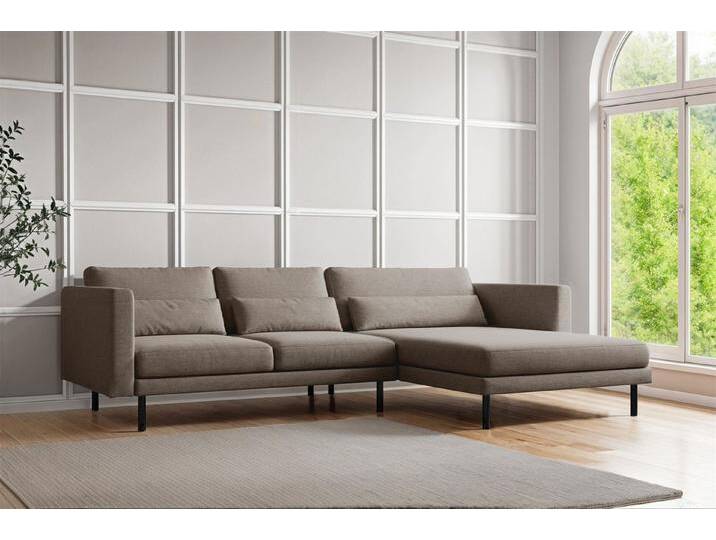 Fun Möbel Ecksofa Designersofa AGADA in Stoff, mit Ottomane Links oder Rechts, Rundumbezug, braun, Braun von OTTO