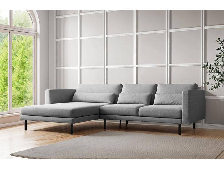 Fun Möbel Ecksofa Designersofa AGADA in Stoff, mit Ottomane Links oder Rechts, Rundumbezug, grau, Hellgrau von OTTO