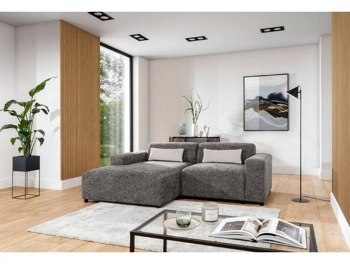 Fun Möbel Ecksofa Designersofa ROMY XS in Stoff Enjoy Me, Ottomane rechts oder links, Inkl. 2 Zierkissen, braun von OTTO