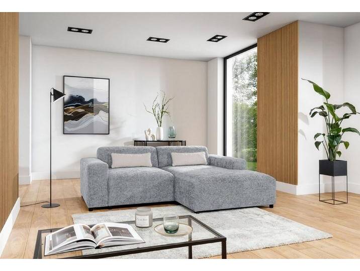 Fun Möbel Ecksofa Designersofa ROMY XS in Stoff Enjoy Me, Ottomane rechts oder links, Inkl. 2 Zierkissen, grau, Hellgrau Fun Möbel Ecksofa Designersofa ROMY XS in Stoff Enjoy Me, Ottomane rechts oder links, Inkl. 2 Zierkissen, grau, Hellgrau von OTTO