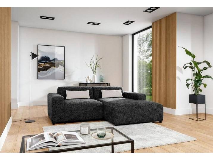 Fun Möbel Ecksofa Designersofa ROMY XS in Stoff Enjoy Me, Ottomane rechts oder links, Inkl. 2 Zierkissen, schwarz, Schwarz Fun Möbel Ecksofa Designersofa ROMY XS in Stoff Enjoy Me, Ottomane rechts oder links, Inkl. 2 Zierkissen, schwarz, Schwarz von OTTO