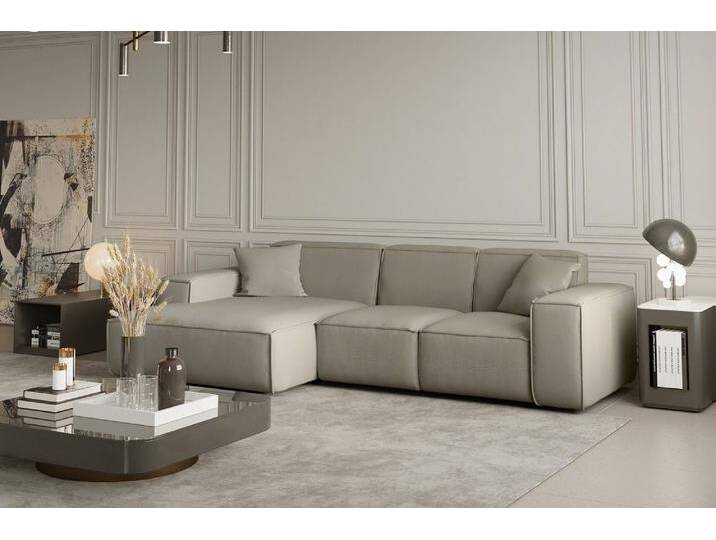 Fun Möbel Ecksofa Ecksofa Designersofa CELES Ottomane Links oder Rechts in Stoff, inkl. 2 Zierkissen, beige Fun Möbel Ecksofa Ecksofa Designersofa CELES Ottomane Links oder Rechts in Stoff, inkl. 2 Zierkissen, beige von OTTO