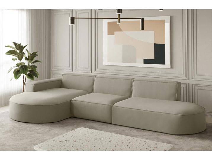 Fun Möbel Ecksofa Ecksofa Designersofa PALMA mit Ottomane in Stoff Opera Velvet, Ottomane links oder rechts, Rundumbezug, grau Fun Möbel Ecksofa Ecksofa Designersofa PALMA mit Ottomane in Stoff Opera Velvet, Ottomane links oder rechts, Rundumbezug, grau von OTTO