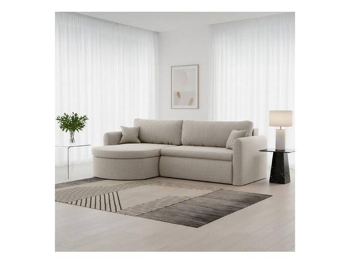 Fun Möbel Ecksofa Ecksofa Schlafsofa FELIZ, Rundumbezug, Inkl. Bettkasten und 2 Zierkissen, beige, Beige Fun Möbel Ecksofa Ecksofa Schlafsofa FELIZ, Rundumbezug, Inkl. Bettkasten und 2 Zierkissen, beige, Beige von OTTO