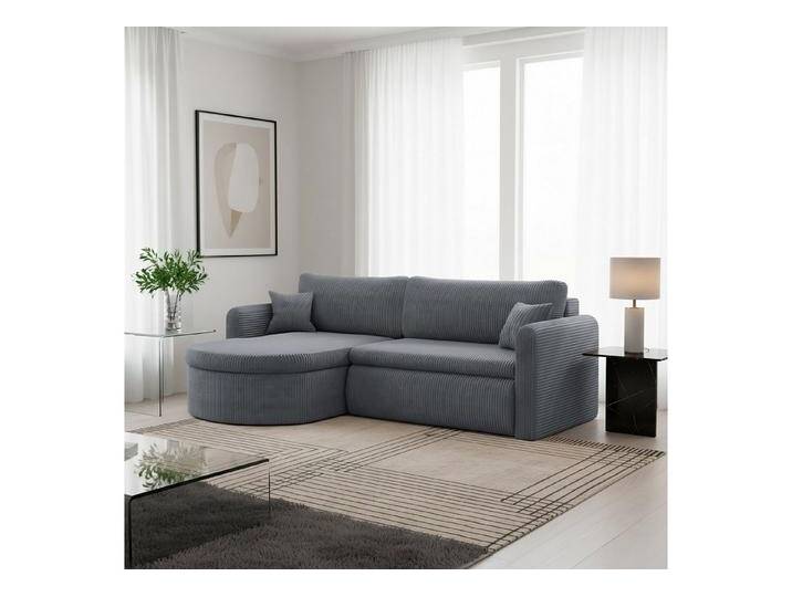 Fun Möbel Ecksofa Ecksofa Schlafsofa FELIZ, Rundumbezug, Inkl. Bettkasten und 2 Zierkissen, grau, Grau Fun Möbel Ecksofa Ecksofa Schlafsofa FELIZ, Rundumbezug, Inkl. Bettkasten und 2 Zierkissen, grau, Grau von OTTO