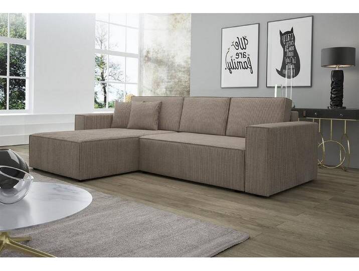 Fun Möbel Ecksofa Ecksofa Schlafsofa Sofa CONOR Stoff oder Kunstleder, inkl. Schlaffunktion und Bettkasten, Ottomane Links oder Rechts, beige Fun Möbel Ecksofa Ecksofa Schlafsofa Sofa CONOR Stoff oder Kunstleder, inkl. Schlaffunktion und Bettkasten, Ottomane Links oder Rechts, beige von OTTO